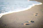 沙滩上脚印精美照片