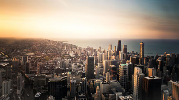 高楼林立的芝加城市美丽风景摄影作品欣赏